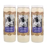3 Bougies de Neuvaine pour les Défunts 17,5cm   Bougie Neuvaine   Culte Chrétien en Cire végétale