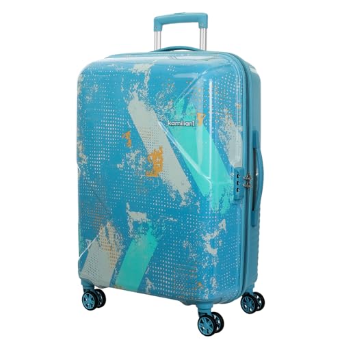 Image of Kamiliant by American Tourister ATHER | Printed Trolley Bag Set of 3 (55+68+79 cms) for Travel|Hard Case Polypropylene (PP) Suitcase|360 8-Wheel Spinner Luggage Trolley|Combination Lock | Sea Blue
