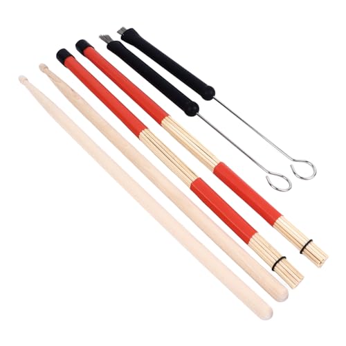 Set de Baquetas de Acero con Varillas y Cepillos de Alambre + Bolsa de Almacenamiento para Principiantes y Bateristas Profesionales – Compatible con Kits Estándar miniatura 1
