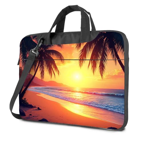 Sac à dos ordinateur portable femme anti-choc motif plage et palmiers