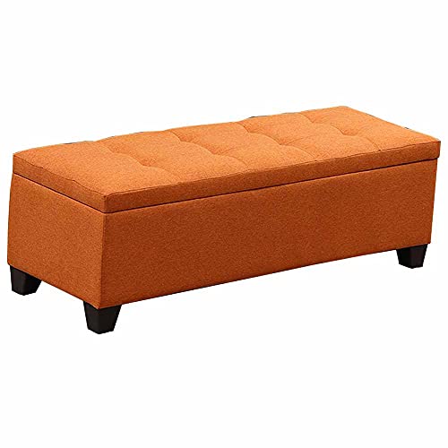 ZHANGGL Reposapiés otomano de 40 cm de Altura para Dormitorio, con Base de plástico y cojín de Esponja de 150 kg para Sala de Estar y Pasillo, Color Naranja, 100 x 40 cm