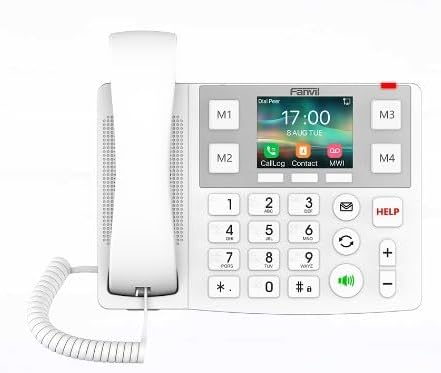 Fanvil X305 Big Button IP Phone 2 SIP Lines, PoE, Dual-Band Wi-Fi, Bluetooth 4.2, and 433MHz Wireless Emergency Button Support, with 3.5″ Color Screen