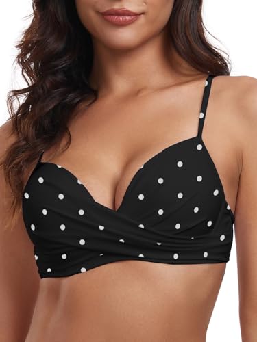 Ocean Blues Women's Push Up Molded Cup Bikini Top with Twist Front, Underwire, Cross Back3