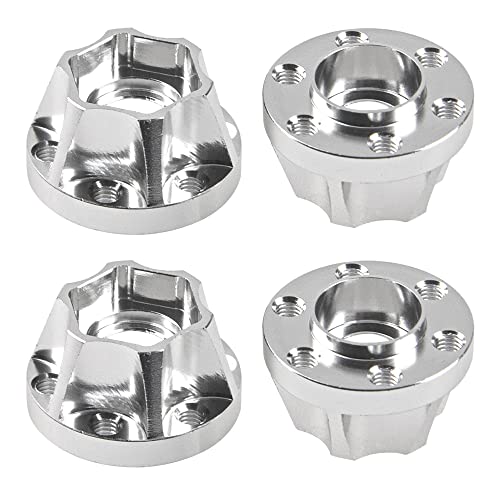 Vgoohobby Metal RC 12mm Wheel Hex Hub Extension Combiner Compatible with 1.9/2.2inch Wheel Rim Axial SCX10 Traxxas TRX4 D90 1/10 RC Crawler (12mm, Silver)