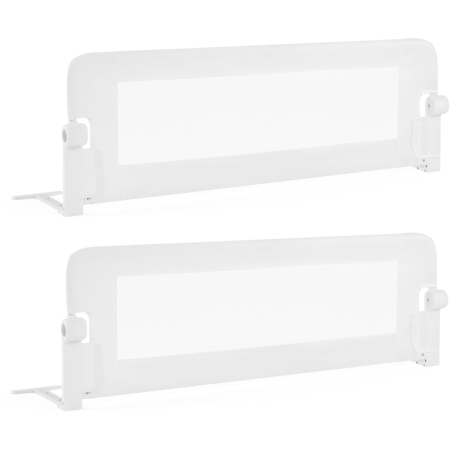 LIFEZEAL Sponda Letto Pieghevole, Sponda Letto di Sicurezza per Bambini in Tessuto Oxford e PP, Sponda Letto per Bambini 120x42,5 CM, Protezione Anticaduta (Bianco)