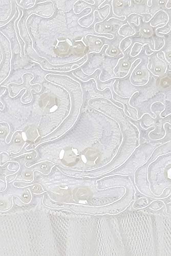 Kid's Dream Girls' Satin Bodice Communion Dress with Floral Waistband and Tulle Skirt4