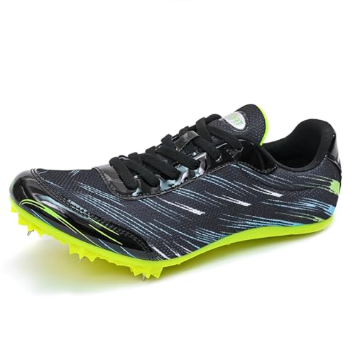 sekiueo Chaussures D'athlétisme pour Hommes Femmes Garçons Et Filles Baskets De Course De Vitesse Professionnelles À 7 Pointes,Noir,33 EU