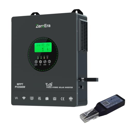 ZeroEra Hybrid Wechselrichter 12V 1800W,Solar Wechselrichter Reiner Sinus,12V DC auf 220V/230V...