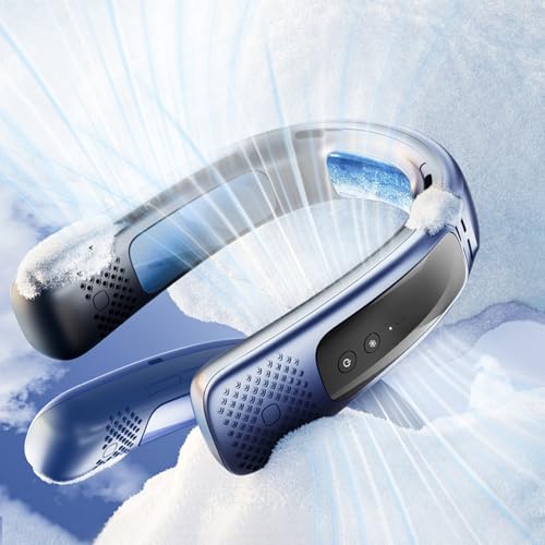 【2025年最新ICE PRO夏のアイス ネッククーラー】Hosiakly 首掛け扇風機 ネッククーラー 冷却プレート 携帯扇風機 ネックファン ねっくくーらー ペルチェ素子 ハンズフリー 単独に冷却と送風調節可能 冷感 ひんやり 急速充電 節電対策 静音 Type-C充電 ウェアラブルエアコン 暑さ対策グッズ 熱中症対策 屋外 ダックブルー