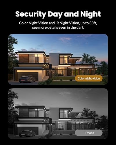 Image of Aurumbach Solar Security Camera Outdoor Wireless 2 Pack, 2K Color Night Vision, Battery Powered PIR Motion Detection,2.4GHz WiFi Cameras for Home Surveillance, Light and Sound Alarm, 2-Way Audio