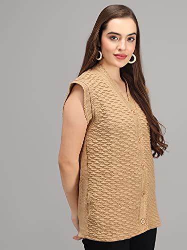Image of eKools Women's Winterwear Woolen Sleeveless Sweaters (with Side Pockets)