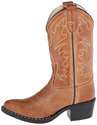 Old West Kids Boots Boy's J Toe Western Boot (Big Kid) Equestrian, Tan Canyon, 4
