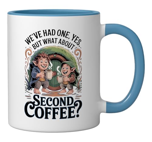 Taza de cerámica 11 onzas Azul/Blanco miniatura 2