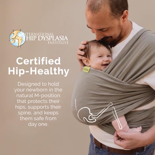 Image of Boba Baby Wrap Carrier - Original Baby Sling Carrier for Newborns (7-35 lbs), Soft, Secure, Hands-Free & Ergonomic, Ideal for Comfortable Bonding, New Parents (Grey)