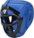 RDX Maya Hide Leather Boxing MMA Protector Headgear UFC Fighting Head Guard Sparring Helmet,Blue,Medium