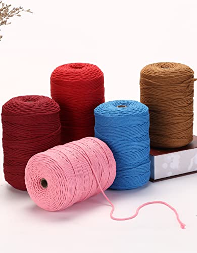 GOHOF Cotton Macrame Cord 3mm x 200m Natural Colored Macrame Supplies - Image 3