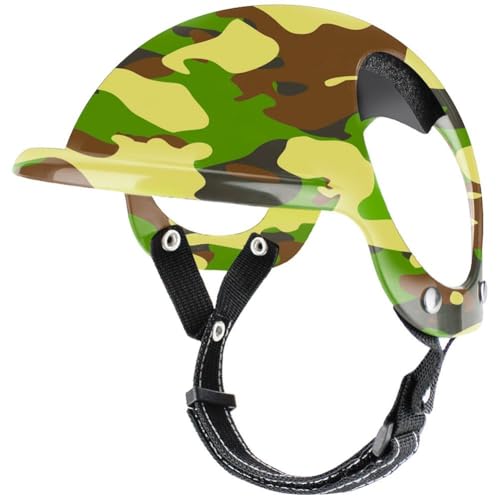 Luxylei Casco De Seguridad para Perros con Cuerda Elástica para Barbilla, Casco para Perro Divertido, Casco De Motocicleta para Mascotas, Sombrero De Seguridad para Perros, Montar En Bicicleta