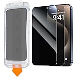 Humixx 2 Pack for iPhone 15 Pro Max Privacy Screen Protector [25° Anti-spy][Auto Alignment Kit & Easy Install][Bubble Free] 9H Hardness Shatterproof Anti-Glare Tempered Glass 6.7''