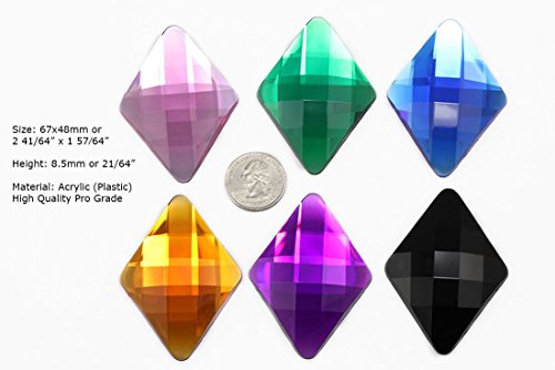 Allstarco 67x48mm Flat Back Extra Large Diamond Cosplay Gems Acrylic Big Rhinestones Plastic Jewels For Crafts Embelishments - Image 2