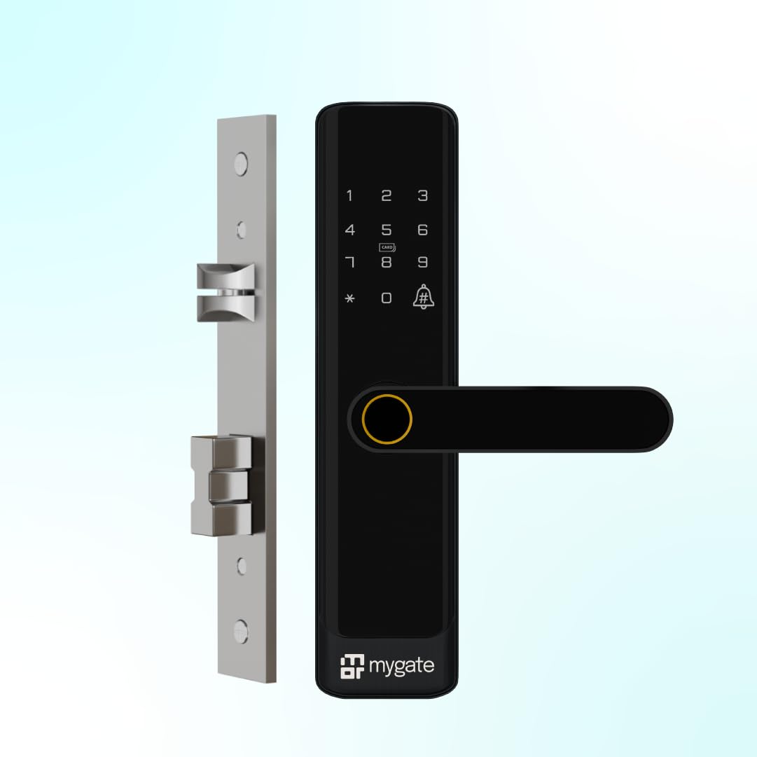 Mygate Smart Door Lock SE with 6 Unlock Methods | Fingerprint, OTP, PIN, RFID Card, Key & Mobile App Access | Unauthorized Freeze & Pin Decoy | Remote Unlocking via OTP| 3-Year Warranty by Mygate-image-47