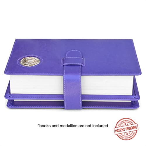 Double AA Big Book Cover & 12 Steps & 12 Traditions | Medallion Holder | by Galileo | Perfect Gift | Alcoholics Anonymous (Plain/Coin Pocket/Purple Metallic)