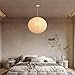 Fivemengo Large Rice Paper Pendant Light Kit, 20in White Globe Paper Lantern Lights, E26 Base, Japanese Hanging Lantern Lamp Japandi Chandelier for Dining Room Bedroom Office Living Room