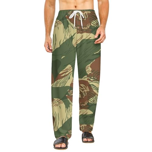 Rhodesian Camouflage Men's And Women's Comfortable Casual Pajama Pants with Drawstring