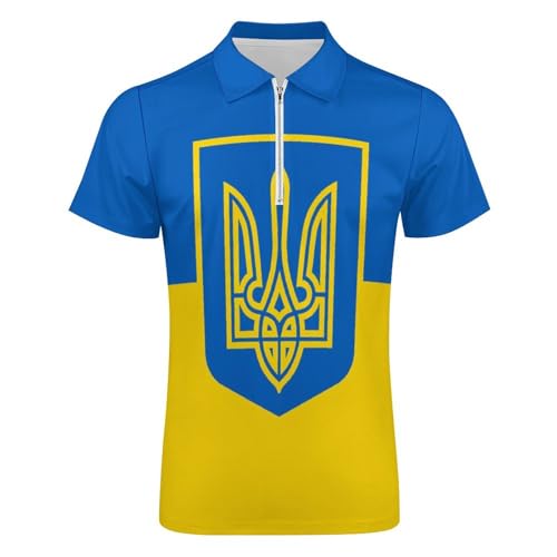 Maryland Flag Mens Zipper Polo-Shirts Short Sleeve Slim Fit Tees Tops3