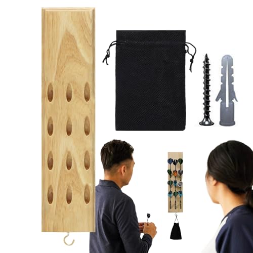 Soporte de pared para dardos con bolsa de almacenamiento y tornillos para 12 dardos