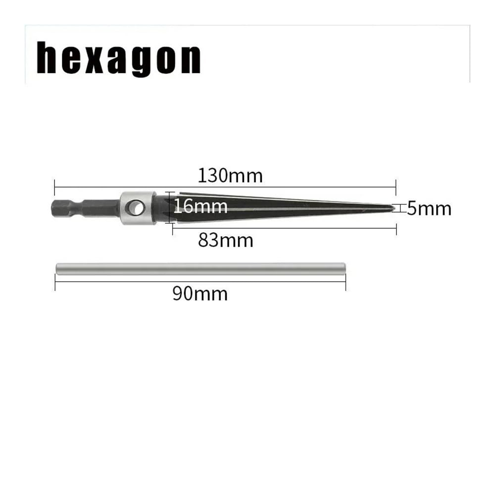 3-13mm&5-16mm Taper Reamer Hand Metal Deburring Enlarge Pin Hole Handheld for Wood Plastic Drilling Tools(Hexagon 5-16mm)