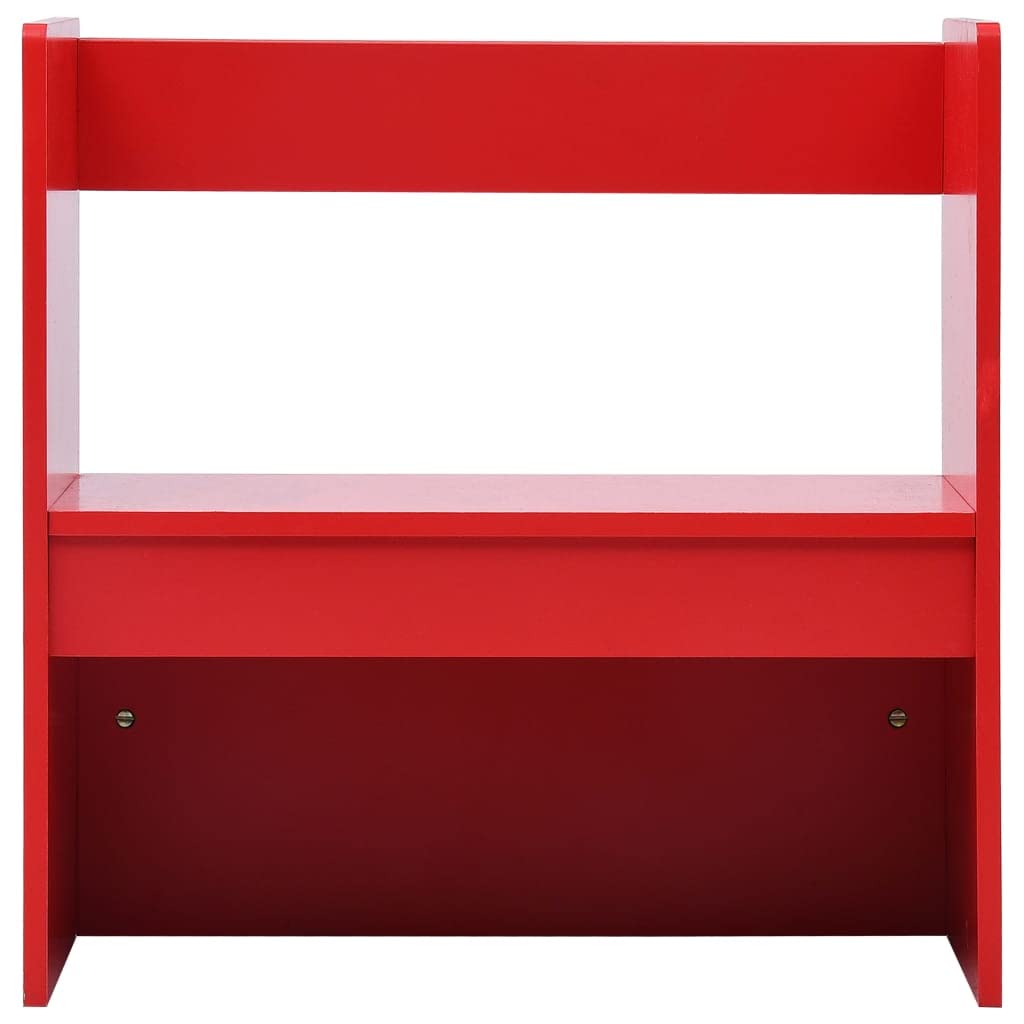 vidaXL Mesa y Sillas Infantiles 3 Piezas Forma de Camión Bomberos Juego de Actividades para Niños Escritorio Dos Asientos Muebles de Dormitorio Hogar Madera