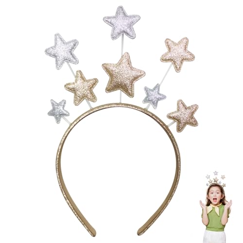 Star Headband Christmas Hair Accessories Xmas Accessories Happy New Year Decoration for Ladies And Kids Elastic Silicone Designs Bands Different Funny Headdress for Holiday Christmas Decoration