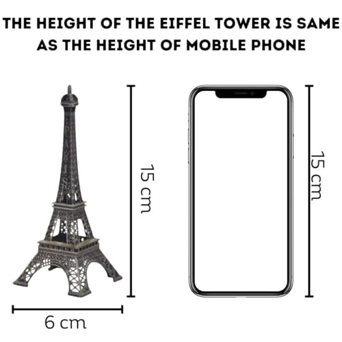 Image of SATYAM KRAFT 12 Piece Paris World Famous Building Small Metal Eiffel Tower Antique Vintage Statue for Wedding, Office,Decorative Showpeice for Home Decor, Desk Decor, Table Stand (15 cm)