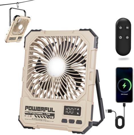 XG.&co 20000mAh Camping Fan with LED Light, Portable Fan Recharge...