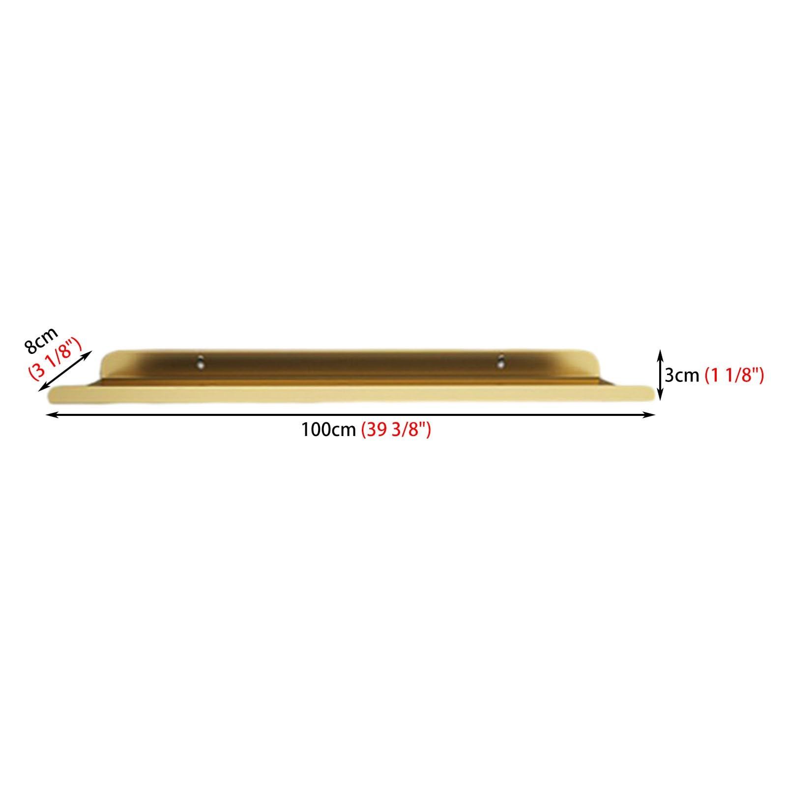 Nagellack-Regal für die Wand, Nagellack-Display-Organizer aus Metall, Wandregalhalter, Lippenstift- und Parfüm-Aufbewahrungs-Organizer für Nageltechniker (Gold, 100 cm)