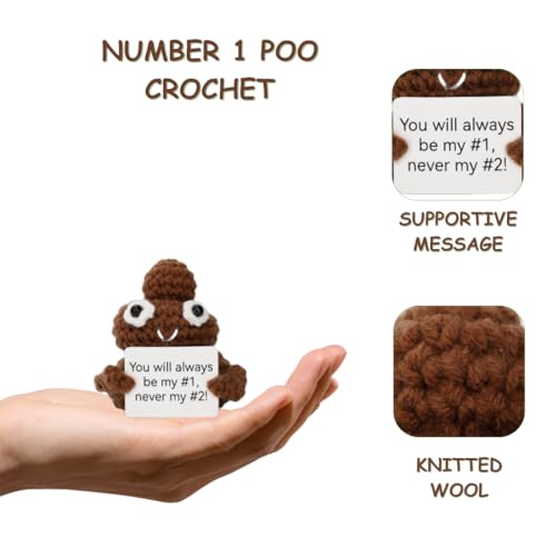 Image of Number One Poo, Emotional Support Gift for Your #1 Boyfriend and Girlfriend. Funny Gag Gift Positive Crochet.