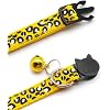 Reflective 2 Pack Breakaway Cat Collars with Bell Leopard Pattern Cute Kitty Adjustable 7.5-12.5 Inch Safe Kitten Collars Charms (Blue)