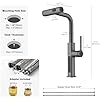 Lefton Pull-Out Waterfall Kitchen Faucet with Temperature Display, Two Water Outlet Modes, Single Hole, Grey, KF2209-2