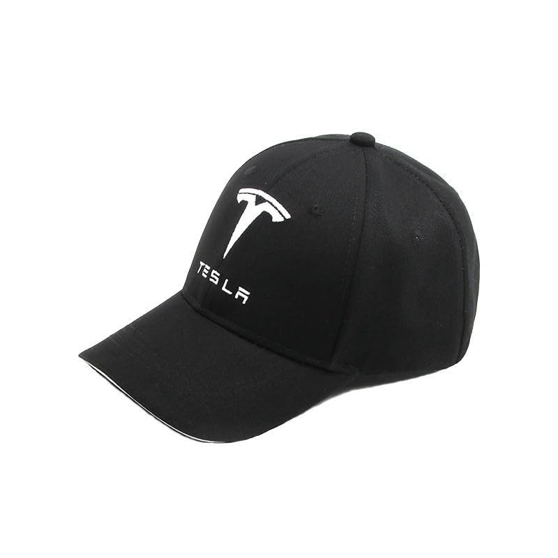 DJJNHF Gorra de Béisbol para Tesla Model S 2016-2021 Liftback, Sombrero de Carreras Algodón Gorra de Sol Ajustable Golf Gorra Deporte Exterior Regalo Hombre,White Label