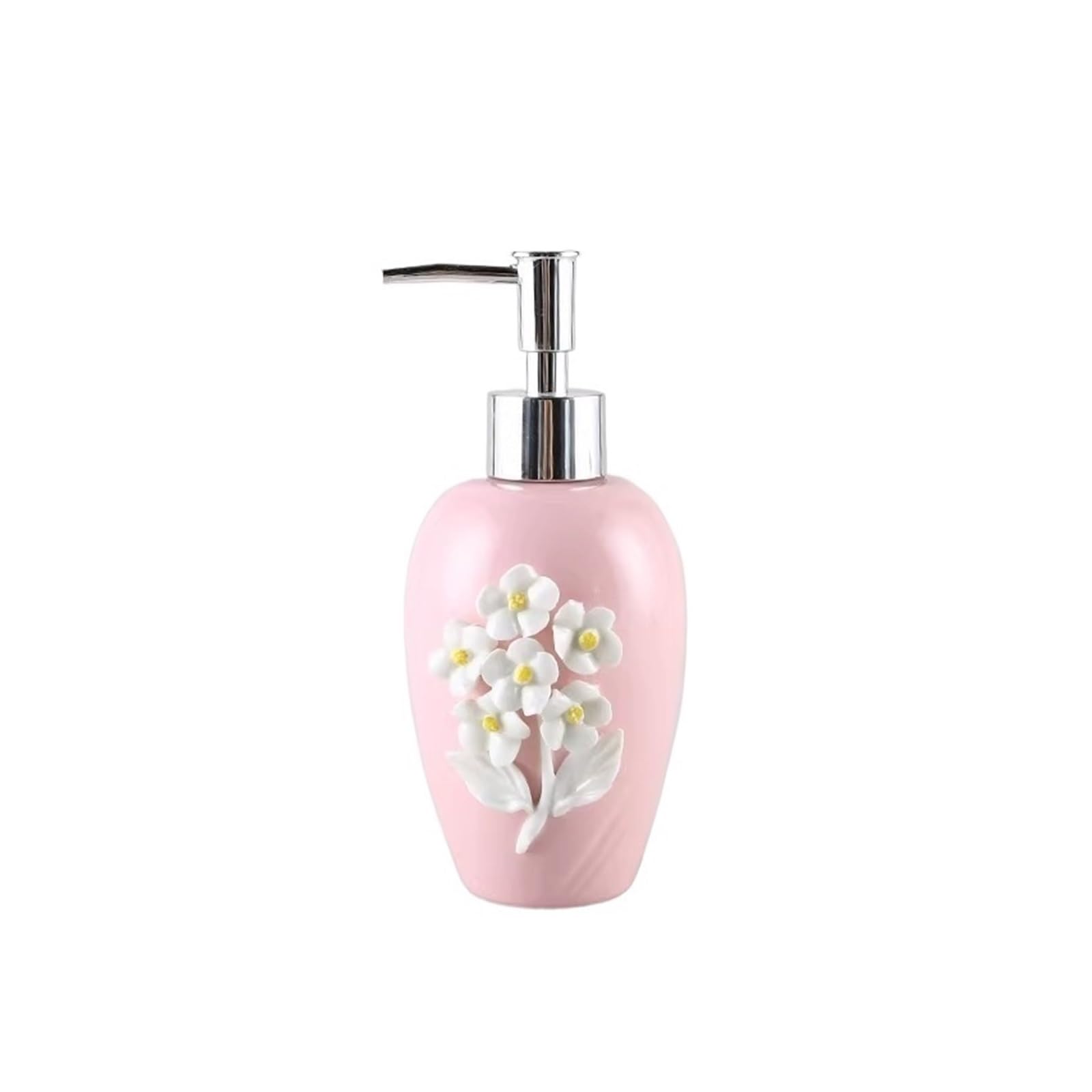Yuue Pink Empty Barthroom And Dish Ceramic Lotion Bottle Sub Packaging Shampoo Hand Large Capacity Pressing Empty Decor For Counter(Pink)