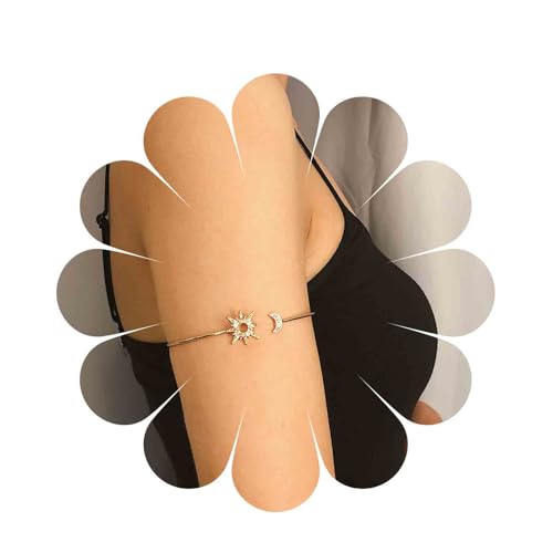 Sttiafay SBL-009 Upper Arm Cuff Crystal Sun Moon Arm Bracelet Upper Arm Cz Armlets Open Bangle Bracelet Arm Band Jewelry cover