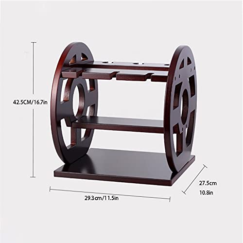 Soporte para vino de madera para 3 botellas y 6 copas miniatura 2