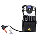 Changor Fußpedal-Luftpumpe, Nahtlose Technologie, Schwarze Zwei-Wege-Verriegelung, Kohlenstoffstahl, Digitalanzeige, Luftpumpe für Mountainbike(Schwarz)