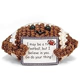 KATOCHUG Funny Crochet Football Gift for Football Dads and Moms, Emotional Support Mini Football Plush, Handmade Football Stuffed Animal, Mother’s Day Father’s Day Room Decor