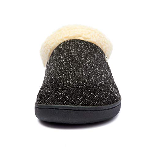Image of NewDenBer Men's Warm Memory Foam Suede Plush Fleece Lined Slip on Indoor Outdoor Clog House Slippers