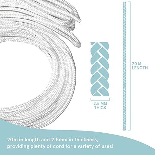 Smith’s® Extra Strong Picture Hanging Cord (20m x 2.5mm), White, 2.5 Millimeters x 20 Meters - Image 4