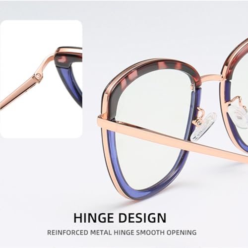 Lunettes œil de chat transparentes de style rétro chic avec charnière à ressort