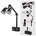 LURMMUE Dual Reptile Lamp Stand with Suction Cups, Adjustable Bracket for Terrariums, Dual‑Head Heat & Basking Lamp Holder with Ceramic Sockets and Separate Switches