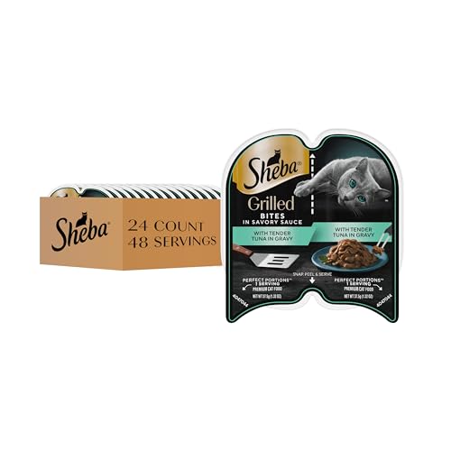 Sheba Perfect Portions Grilled Bites Wet Cat Food, Tuna, 2.6 oz, 24 ct - image 1