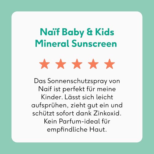 Naïf - Mineral Sun Protection Spray - for Baby and Child - 0% Perfume - SPF 50 - Spray without Octocrylene - UVA and UVB Protection - Water Resistant - Dermatologically Tested - No Microplastics - 100ml - View 8